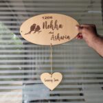 wooden name plate