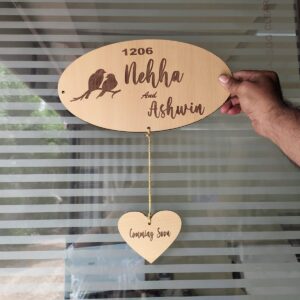 wooden name plate